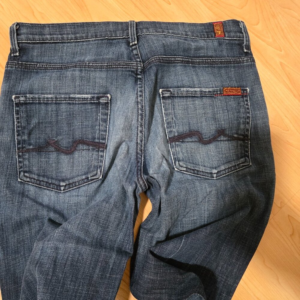 Stylish "ginger" medium ble flared jeans